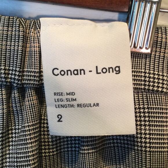 Aritzia Babaton Womens Conan Pant in Glencheck Plaid pockets 2 NWT - Picture 4 of 9